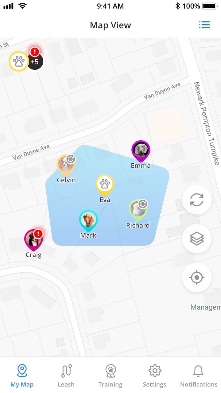 Halo Collar app: The map